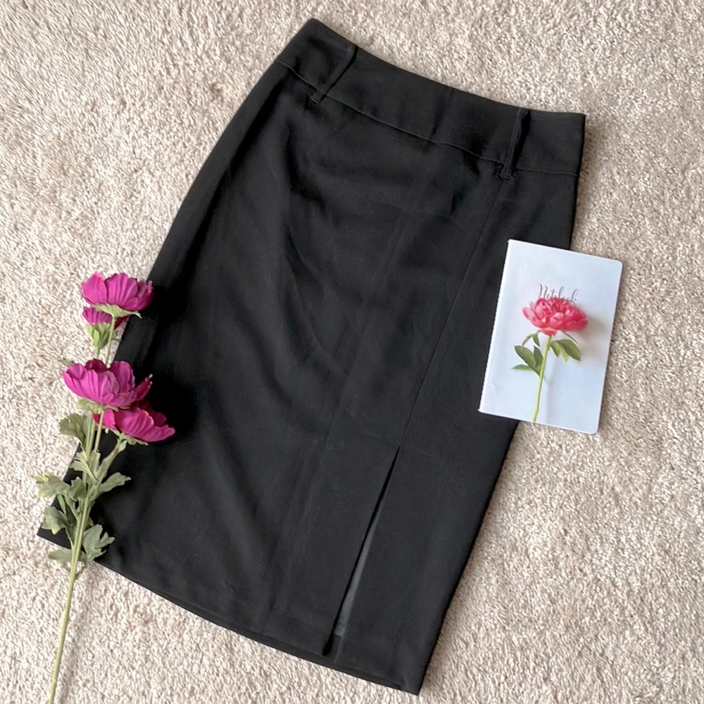 Suzy Shier | Black Front Slit Pencil Skirt